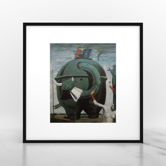 Vintage 1960s Max Ernst “Celebes” Surrealist Swiss Art Print Vintage 1960s Max Ernst “Celebes” Surrealist Swiss Art Print