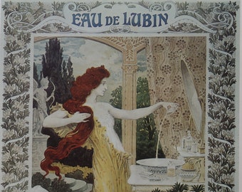 Eugene Grasset Vintage Print 1978 / "Eau de Lubin" (c1900) / Decoración del hogar / Arte de la pared / Impresión de arte / Art Nouveau / Decoración de la pared