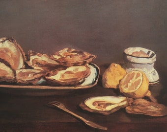 Edouard Manet Vintage Print 1986 | "Oysters" (1862) | Home Decor | Wall Art | Art Print | Impressionism | Wall Decor
