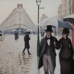 Gustave Caillebotte Vintage Print 1988 | &quot;Paris, A Rainy Day&quot; (1876-77) | Home Decor | Wall Art | Art Print | Wall Decor