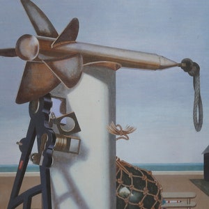 Edward Wadsworth Vintage Print 1988 | &quot;North Sea&quot; (1928) | Art Print | Modernist Vorticism | Home Decor | Wall Art | Wall Decor