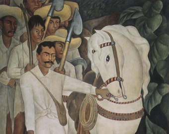 Diego Rivera vintage impression 2000 | « Le chef agraire Zapata » (1931) | Décoration d'intérieur | Décoration murale | Art mural | Impression artistique | Décoration murale