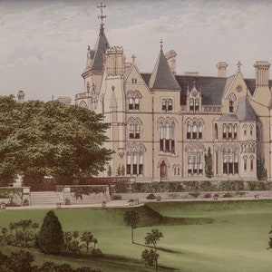 1880 Original Antique Chromolithograph | &quot;Bestwood Lodge&quot;, Nr Nottingham, Notts | Home Decor | Antique Print | Wall Art | Wall Decor
