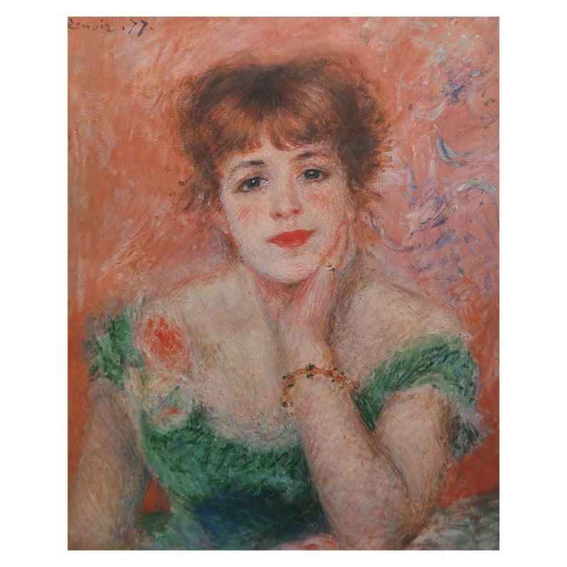 Pierre-Auguste Renoir Vintage Print 1986 Portrait of the Actress Jeanne Samary 1877 Home Decor Wall Art Art Print Wall Decor image 2