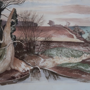 John Northcote Nash Vintage Print 2004 | &quot;Winter Landscape&quot; (1940s) | Home Decor | wall Art | Art Print | Wall Decor
