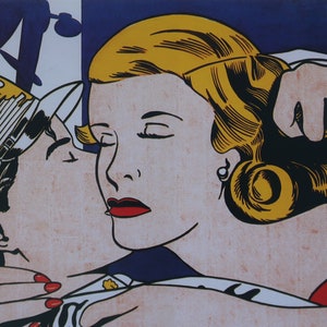 Roy Lichtenstein Vintage Print 2000 | Der Kuss (1962) | Wohnkultur | Pop Art Druck | Wanddekoration | Echter Vintage Druck | Wandkunst