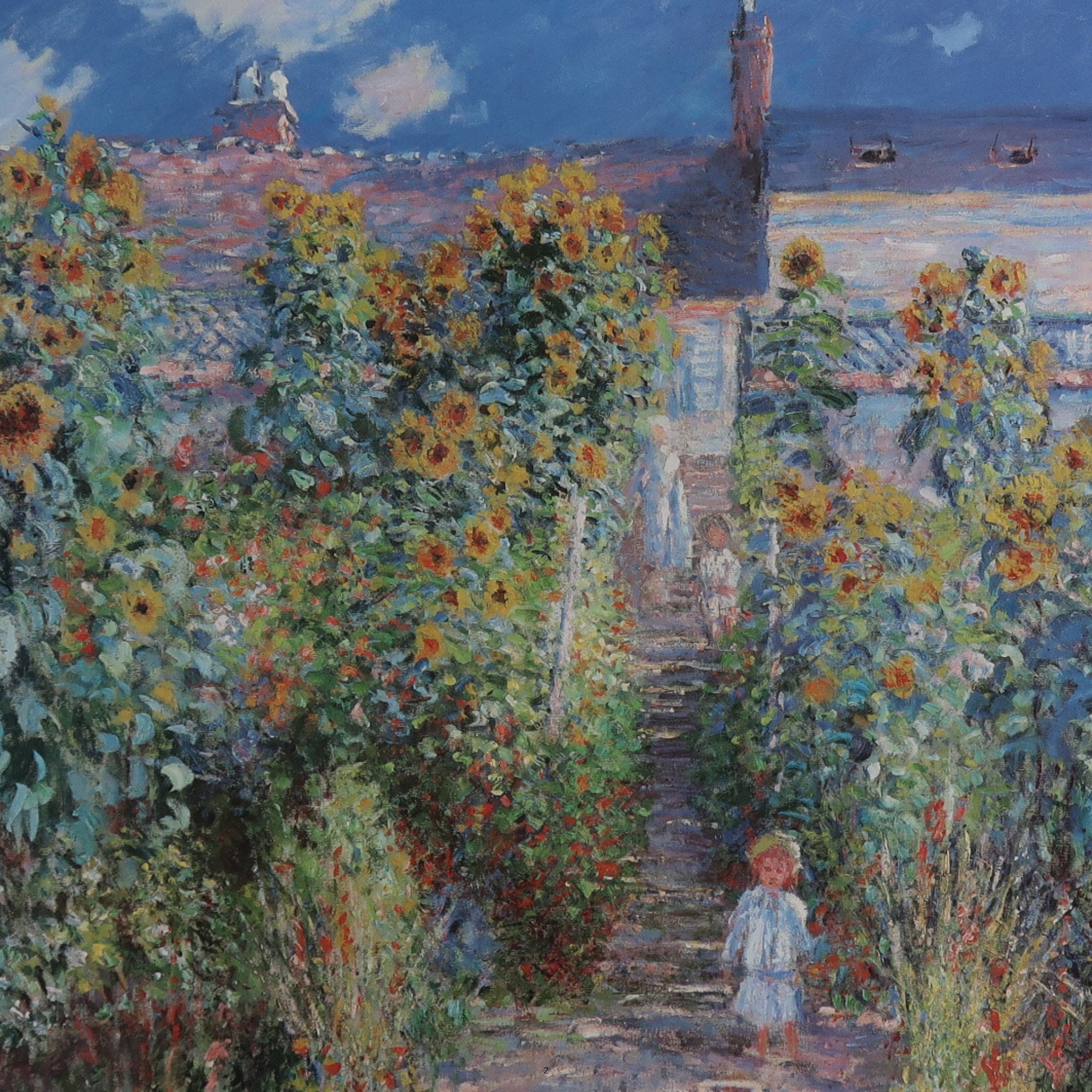 J: Schynoet 庭園の絵画 プリント ヴィンテージ ヴィンテージ・モネの版画：ヴェトゥイユの画家の庭、印象派の壁画