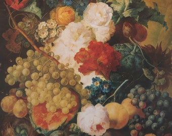 Jan Van Os Vintage Print 1978 | "Rosen und andere Blumen..." (1774) | Kunstdruck | Alte Meister Bild | Wohndekor | Wandkunst | Wanddeko