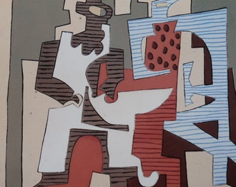 Pablo Picasso Vintage Print 2004 | "Pierrot et Arlequin" (1920) | Home Decor | Wall Art | Art Print | Cubism | Wall Decor