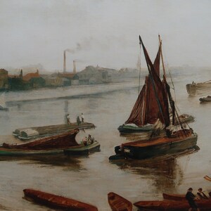 James Whistler Vintage Print 2000 | &quot;Gray and Silver: Old Battersea Reach&quot; (1863) | Home Decor | Wall Art | Art Print | Modern Art