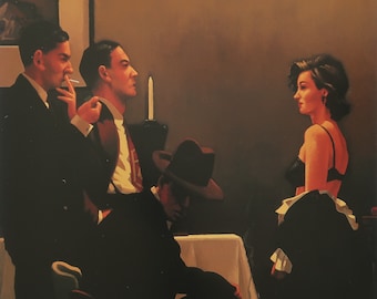 Jack Vettriano Vintage Print 2000 | &quot;We Can&#39;t Tell Right from Wrong&quot; | Home Decor | Art Print | Wall Art | Contemporary Art | Wall Decor