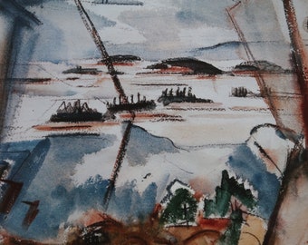 John Marin Vintage Print 1994 | &quot;Maine Islands&quot; (1922) | Home Decor | Wall Art | Art Print | Modern Art | Wall Art