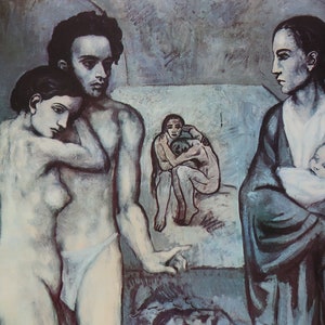 Pablo Picasso Vintage Print 1966 | La Vie (1903) | Cubism | Home Decor | Genuine Vintage Print | Wall Art | Wall Decor | Wall Art Print
