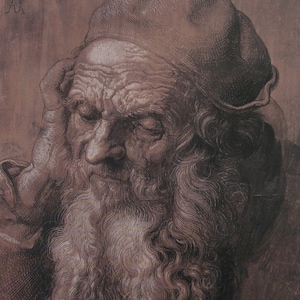 Albrecht Durer Vintage Print 1982 | &quot;Man, Aged Ninety-Three&quot; (1521) | Home Decor | Wall Art | Art Print | Wall Decor