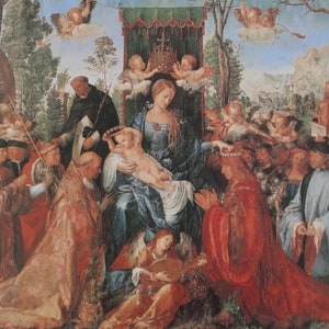 Albrecht Durer Vintage Print 1992 | &quot;The Feast of the Rose Garlands&quot; (1506) | Home Decor | Wall Art | Art Print | Wall Decor