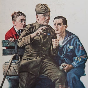 Lámina vintage de Norman Rockwell, 1976: &quot;Historia del último batallón&quot; (1919) / Decoración del hogar / Arte mural / Lámina artística / Decoración de pared