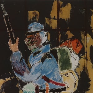 Ronald B Kitaj Vintage Print 1995 | &quot;Austro-Hungarian Footsoldier&quot; (1961) | Art Print | Pop Art | Home Decor | Wall Art | Wall Decor