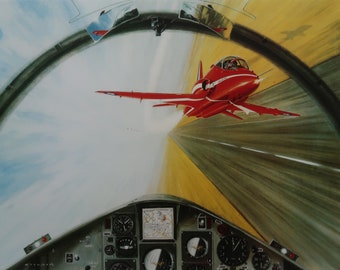 Impresión de avión vintage de Gerald Coulson / Doble cara "Sincronía"/"Truenos y relámpagos"