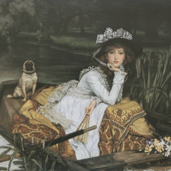 James-Jacques-Joseph Tissot Vintage Print 1984 | "A Young Girl in a Boat" (1870) | Art Print | Home Decor | Wall Art | Realism | Wall Decor