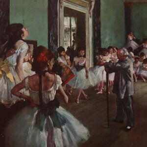 エドガー・ドガ ヴィンテージ プリント 1976 | 「ダンス教室」（1874） | ホーム デコレーション | ウォール アート | アート プリント | 印象派 | ウォール デコレーション