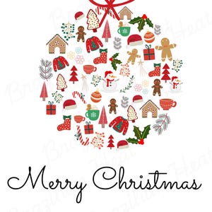 Printable Christmas Card Digital Download Only - Festive Holiday Greetings, Merry Christmas Wishes, Card for Holiday Season
