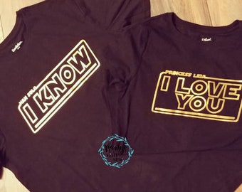 Han Solo & Princess Leia - I Love You / I Know - Tees