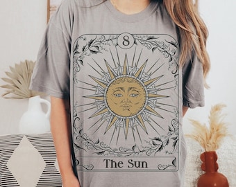 The Sun Tarot Card T-Shirt: Retro Witchy Comfort Colors Tee