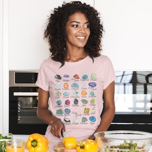Gemstone TShirt, Boho T Shirt, Mystical Geologist CottageCore Tee, Crystal Lover Granola Girl Tee, Witchy Hippie Shirt, Goblincore Clothes