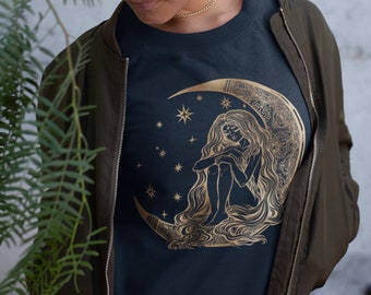 Moon Goddess Bella Canvas T-Shirt, Witchy Celestial Clothing