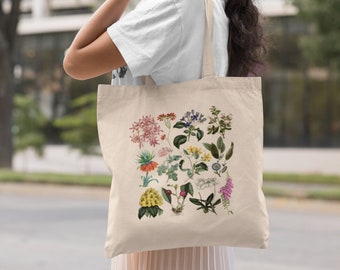 Canvas Shopping Tote Bag Flower Vintage Look D Botanical /& Flower Beach Bags for Women Flowers Gifts