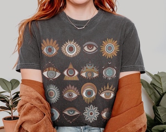 Evil Eye Comfort Colors T-Shirt: Spiritual Witchy Celestial Tee