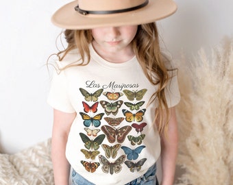 Butterfly Kids Graphic Tee, Las Mariposas Toddler Shirt, Trendy Nature Shirts for Girls or Boys, Vintage Boho Youth T-Shirt, Gift for Child