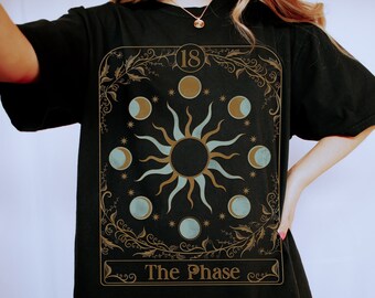 Custom Tarot Card T-Shirt: Retro Moon Phase Comfort Colors Tee