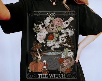Witch Tarot Card Comfort Colors T-Shirt: Mystical Boho Tee