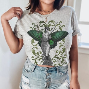 Green Fairy Oversized Tshirt, Fairy Grunge Tee, Mystical Fae Witchy ...