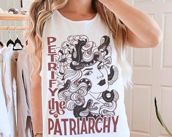 Débardeur Medusa Petrify the Patriarchy : mythologie grecque féministe rétro