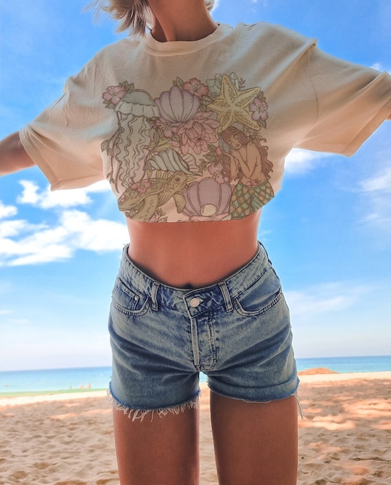 Sea Life Comfort Colors Oversized Tshirt, Coconut Girl Aesthetic, Cute Boho  Beach Y2K Tee, Ocean Lover Mermaid Shirt, Trendy Summer T-shirt - Etsy