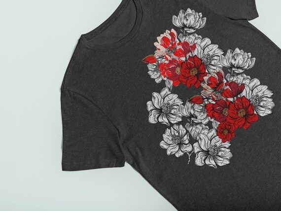 Botanical Tee Shirt Floral Print Tee 