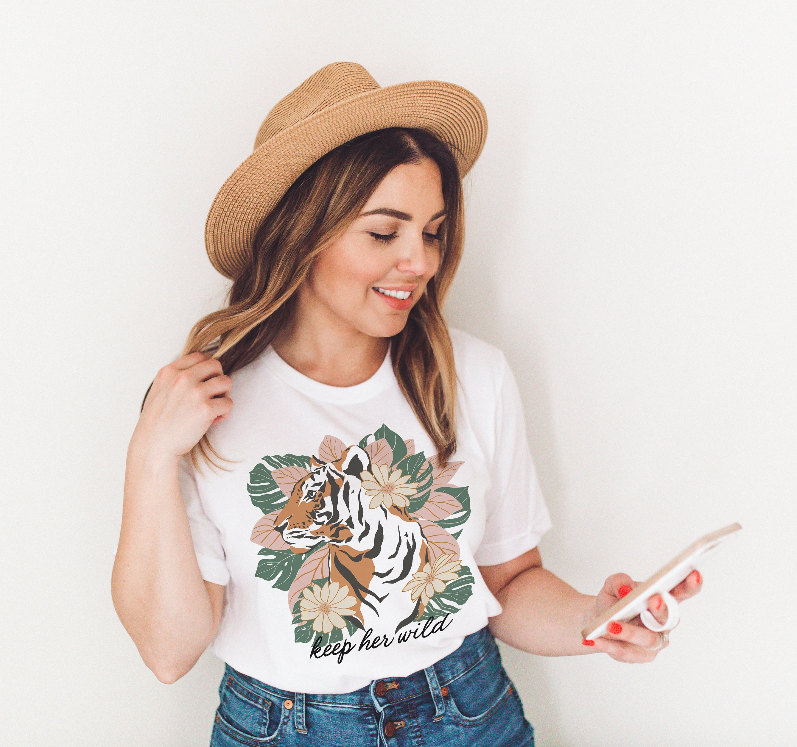Canberra i tilfælde af sadel Boho Tiger Tshirt for Women Girl Power Shirt Wild One Cat - Etsy