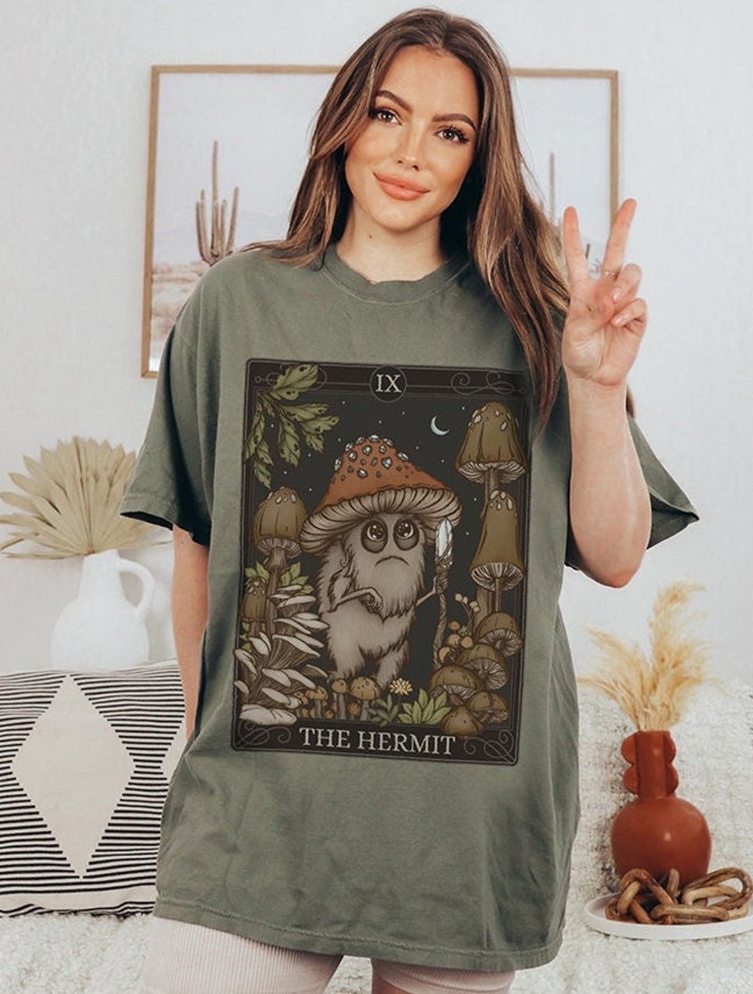 The Hermit Tarot Card Comfort Colors Tshirt, Retro Introvert Shirt 
