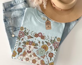 Taurus Zodiac Retro Unisex Comfort Colors T-shirt