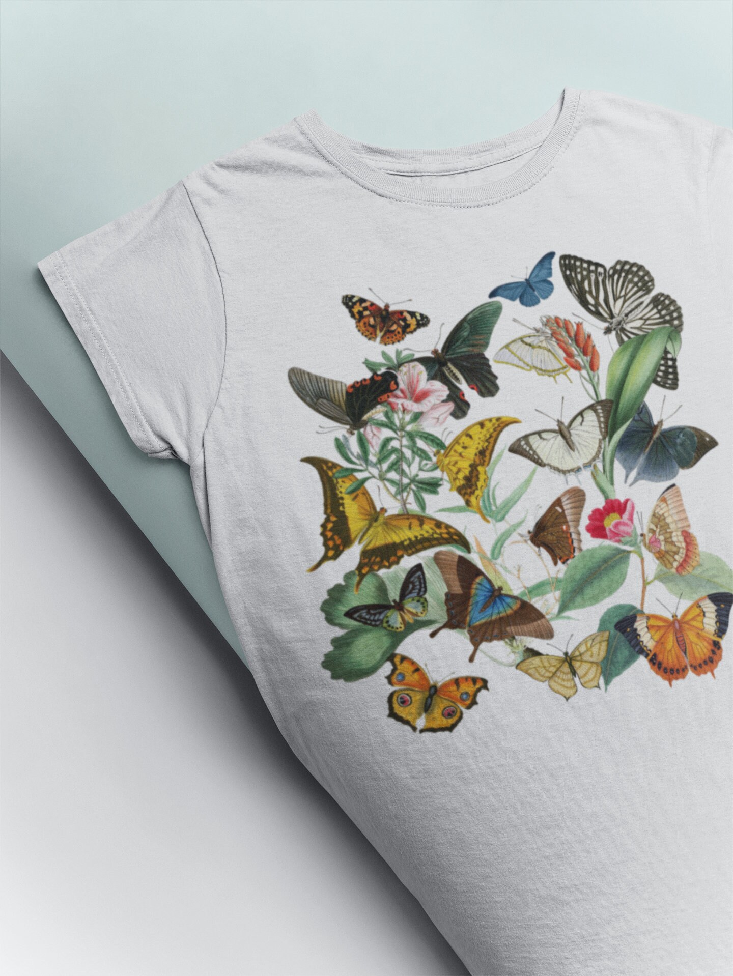 Papillon Shirt Butterfly Tshirt Botanical Shirt Monarch | Etsy