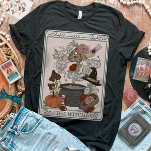 Witch Tarot Card T-Shirt: Witchy Boho Bella Canvas Tee