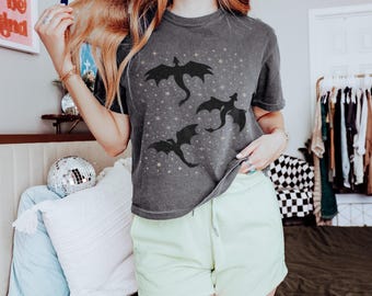 Celestial Dragon Crop Top: Bookish Fantasy Comfort Colors T-Shirt