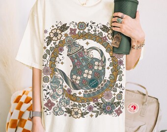 Aquarius Zodiac Sign Retro Comfort Colors T-shirt, Boho Celestial Astrology Tee, Star Sign Gift