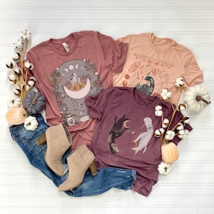 Unisex T-Shirt Mystery Box of 3 or 5 Graphic TShirts, Vintage Women's Tee, Witchy Boho Tee, Cottagecore Surprise Bag, Gift For Her