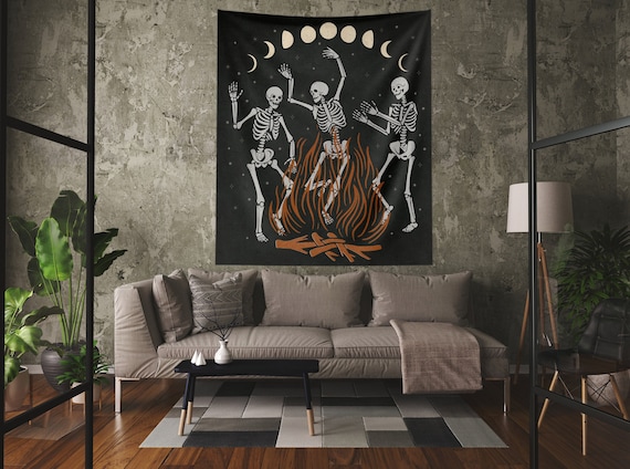 Dancing skeleton tapestry best sale