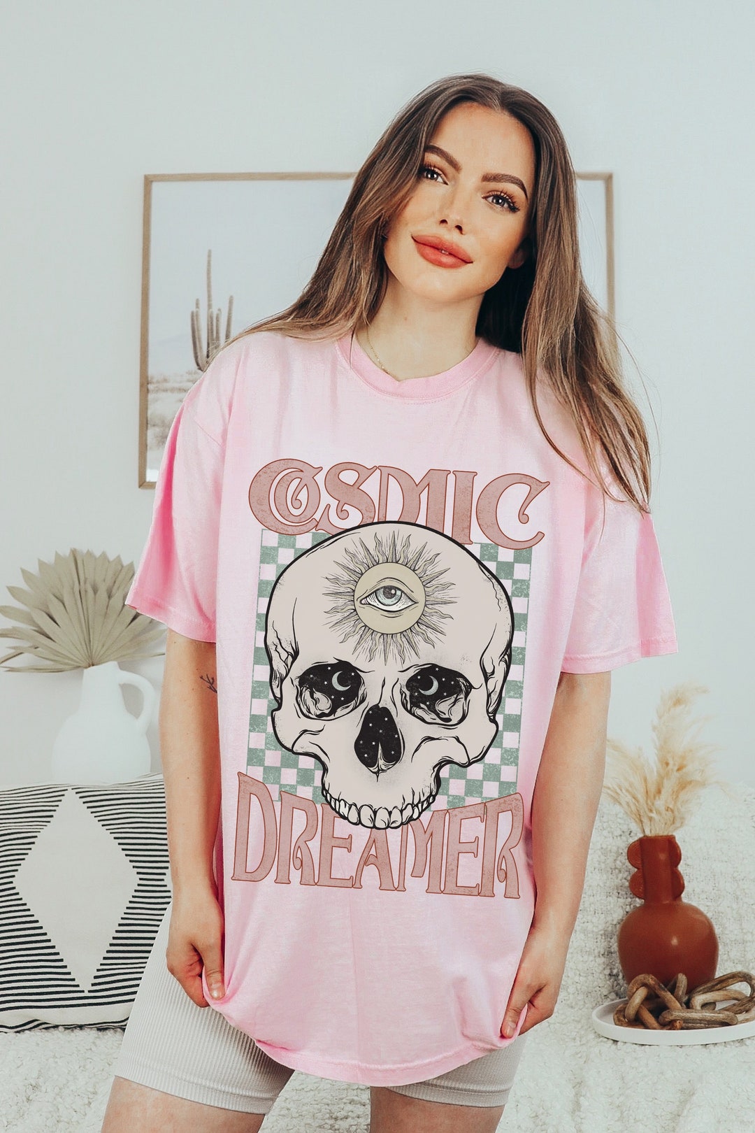 Cosmic Dreamer Retro Comfort Colors Unisex Tshirt, Mystical Celestial ...
