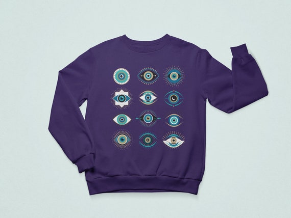 Evil Eye Crewneck Sweatshirt, Good Luck Sweatshirt Women