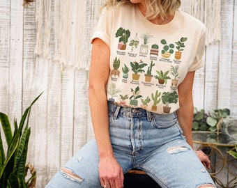 House Plant Oversized TShirt, Boho Crazy Plant Lady Shirt, Plant Lover Botanical Tee, Aesthetic Plantaholic Nature Lover Gardening Gift